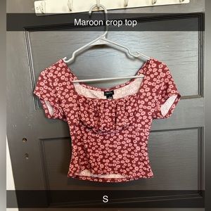 Red and white floral tank top
